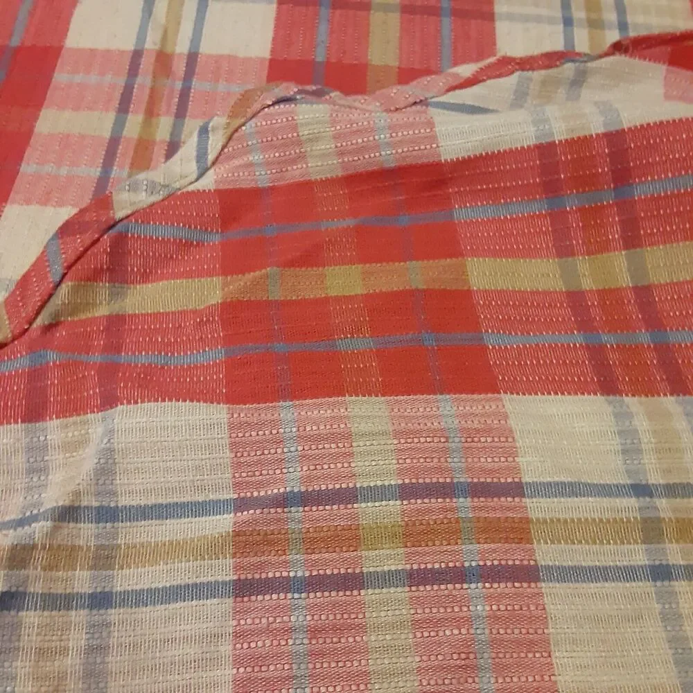 Vintage Sears Tough Cord Bed Spread Coverlet Plaid Timeless Retro King NOTE